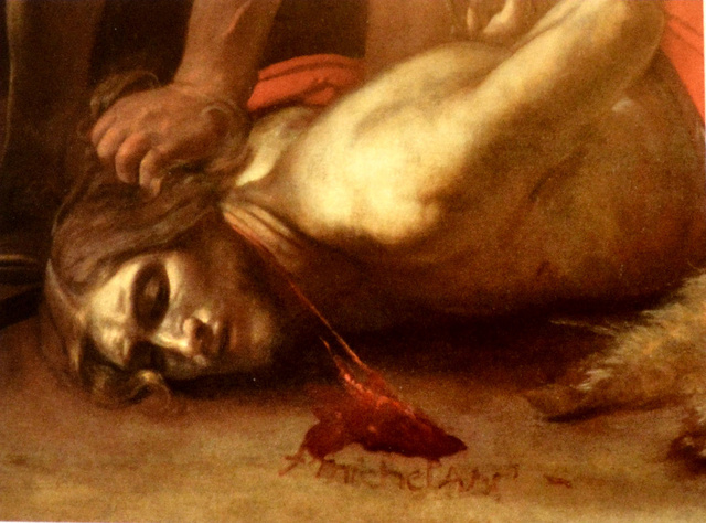 caravage decollation signature