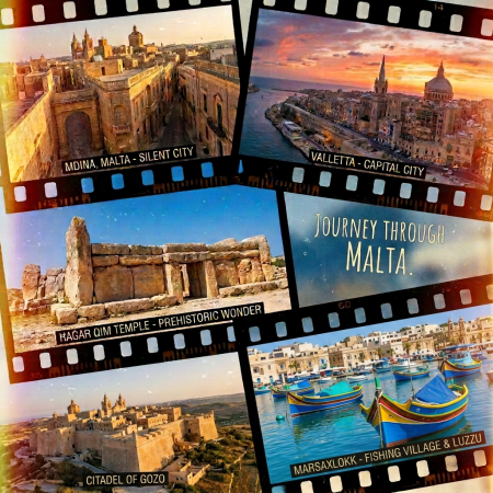 Mdina Silent City, Valletta capital city, Ħaġar Qim Temple, Gozo Island rugged coast, Journey through Malta